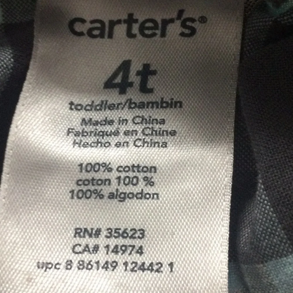 🌞 Carter’s plaid preppy dressy shorts for toddler boy turquoise & white boy 4T